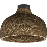 Ledvance Deckenleuchte Decor Cardboard Hat braun aus Wellpappe, leicht, E27, 360 mm Durchmesser, Leuchtenschirm aus recyceltem Material, nachhaltig durch austauschbare Lichtquelle, einfache Montage