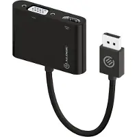 Alogic DP-VGHD4K-ADP, DisplayPort, HDMI + VGA (D-Sub), Männlich, Weiblich, Schwarz, 35 g