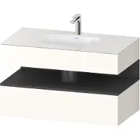 Duravit Einbauwaschtisch-Möbel-Set Qatego 100x55x60cm, gra m/we hgl, Konsolen-Waschtischunterbau