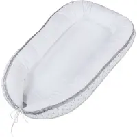Babybay Kuschelnest Piqué, weiß Sterne perlgrau
