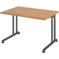 Bümö Schreibtisch Serie-Z - Größe: 120 x 80 cm, Gestell: Graphit, Nachbildung: Nussbaum