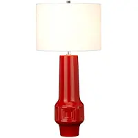 Elstead Lighting Muswell Tischleuchte E27 Rot Weiss, Made in UK