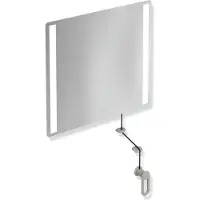 Hewi LED-Kippspiegel basic, matt der Serie 801, mit integrierter LED-Beleuchtung felsgrau