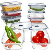 MamboCat 8x Pure Box Active Glas-Vorratsdose mit Kunststoffdeckel 820ml & 1,22L