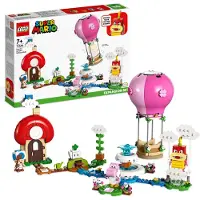 LEGO 71419 Super Mario Peach auf Ballonfahrt – Erweiterungsset mit Pom Pom, Toad und Yoshi Figuren zum Kombinieren mit Starterset Spielzeug für Kinder