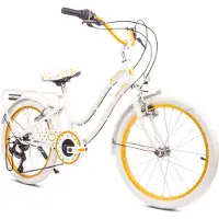 Sun baby Mädchen fahrrad 20 Zoll mit SHIMANO 6-Gang Heart Bike Gold weiß