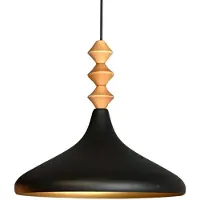 Bamyum Champion Q Holz-Einzelleuchter, Schwarze Pendelleuchte