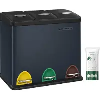 Songmics Mülleimer Mülltrennsystem, aus Metall, 24 L, Küche