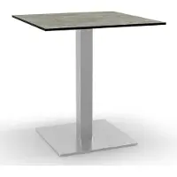 BIG Möbel Bistrotisch HPL Compact Premium | 70x70 cm Beton Grau | Edelstahl-Gestell 50x50 cm