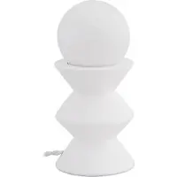 LINDBY Tischleuchte Nielson, weiß, Höhe Schirm 9 cm, Gips