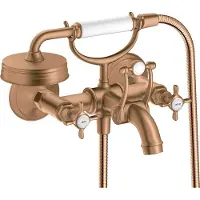Hansgrohe Zwei-Griff-Spültischarmatur Axor Montreux AP, Ausl. 224mm, m Kreuzgr., brush. bron