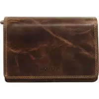 Bagan Damen Leder Geldbörse braun mit RFID-Schutz, Münzfach und 14 Fächern, 13x9x5 cm