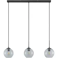 LINDBY Hängelampe Firano, 110 cm, 3-flg., anthrazit, Glas