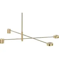 Beliani Hängeleuchte mit 4 Lichtern gold Metallrahmen Minimalistisch Modernes Wohnzimmer/Schlafzimme
