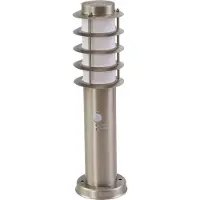 LINDBY Sockelleuchte Hanja, Sensor, Edelstahl, Ø 11,7 cm