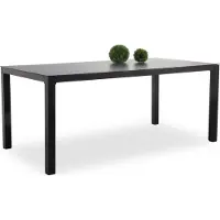 Outdoor Gartentisch MESSINA BHT 180x95x75 cm schwarz Outdoortisch