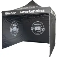 Weber-Werke Weber #Werkeholics Easy-Up Zelt 3 x 3 m Pavillon inkl. 3 Seitenwände schwarz