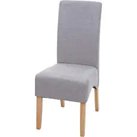 Chefgastro Esszimmerstuhl gepolstert | HxBxT 100x44x56cm | Sitzhöhe 48cm | Stoff/Textil MVG- | helle Beine | Hellgrau | Küchenstuhl Stuhl