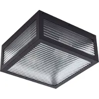 LINDBY Außendeckenleuchte Bolgar, schwarz, Metall, Glas