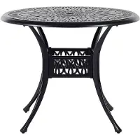 Beliani Gartentisch schwarz Aluminium runde Form Bistro Retro-Optik