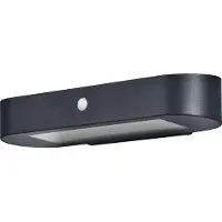 Osram ENDURA Style Oval Solar-Wandleuchte, warmweißes Licht (3000K), integrierter Sensor, ohne Strom nutzbar, lange Batterielaufzeit: 30 Mal 60 Sekunden im PIR Modus, Schutzklasse IP44, schwarz
