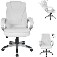 VDD Gaming Schreibtischstuhl - Ergonomisch verstellbar - Weiß - 62x50x115cm