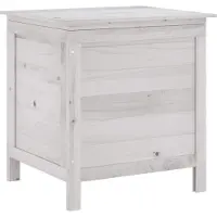 vidaXL Gartentruhe Weiß 50x49x56,5 cm Massivholz Tanne