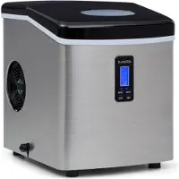 Klarstein Eiswürfelmaschine Klein, 3,3 Liter Eiswürfelbereiter, Eiswürfelmaschine für 15 kg Eiswürfel in 2 Größen, Schnelle Mini-Eiswürfelmaschine, Eiswürfelbereiter mit LED-Anzeige