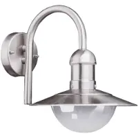 LINDBY Außenwandleuchte Damion, 30 cm, Edelstahl, E27, IP44