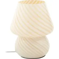 LINDBY Tischleuchte Andriana, gelb/weiß, Glas, Ø 15 cm