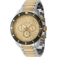 Invicta Pro Diver 46049 Herren uhr - Wasserdicht - Analog - Quarzuhrwerk - Edelstahl mit goldenen zifferblat - 45mm