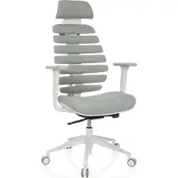 Hjh OFFICE Profi Bürostuhl ERGO LINE W Ergonomischer Schreibtischstuhl mit Armlehnen Stoff Moondust Drehstuhl für Büro, Zuhause