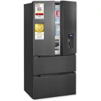 Exquisit Frenchdoor-Kühlschrank, 506 L, Kombigerät, 2-in-1, Kühl- und Gefrierteil, No-Frost, Wasserspender, inoxlook, FD5490-160-WS-202E inoxlook-az