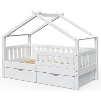 VitaliSpa Hausbett Design Weiß 80x160 cm mit 2 Schubladen, Model 33270