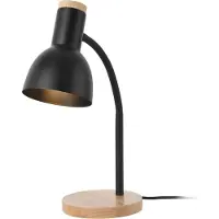 Lux.pro Tischleuchte ’Woodley’ schwenkbar 1 x E14 Metall Holz Schwarz