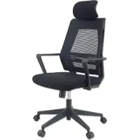 KLIM K300, Gepolsterter Sitz, Netz-Rückenlehne, Schwarz, Schwarz, Stoff, Stoff