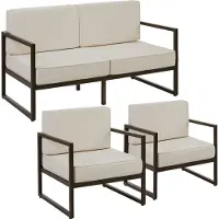 TecTake Garten-Loungeset Comosa für 4 Personen, XXL-Polsterung