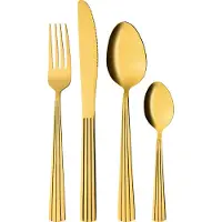 Gräwe Besteckset Athen, 16-teilig, 4 Personen, gold, Edelstahl