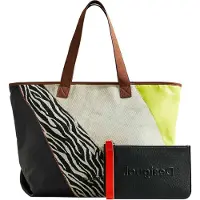 Desigual Braune Schultertasche mit Henkeln und herausnehmbarer Innentasche
