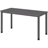 Bümö Schreibtisch Serie-H (Mini) - Nachbildung: Graphit, Gestell: Graphit, Größe: 140 x 67,2 cm