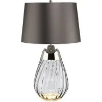 Elstead Lighting Lena Zeitgenössische Schreibtischlampe Metall Glas Rauch Grau 1 Licht E27