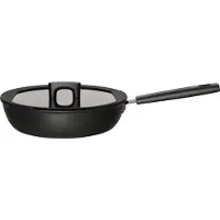 Fiskars Hard Face Schmorpfanne mit Deckel, kratzfest, Energiesparende Pfanne mit einer hochwertigen Antihaftbeschichtung, 1 Pfanne, Volumen: 3,5 Liter