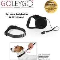 DS Produkte GOLEYGO Hundeleine & Halsband Vario mit Magnet-Klick-System - Schwarz - Größe S-M