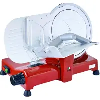 Silva b|kitchen Metall-Aufschnittmaschine, 140W, Messer Ø 25cm, Schärfer, Alu-Rot, 1 Stk.