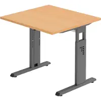Bümö Schreibtisch Serie-O - Nachbildung: Buche, Größe: 80 x 80 cm, Gestell: Graphit