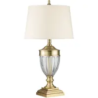 Elstead Lighting Tischleuchte, Stahl, Glas, Leinen, Messing, D 43 cm