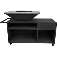 Purline Großer Grill mit Schrank und Grillplatte aus Stahl