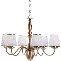 Beliani Kronleuchter Messingfarben Metall und Acrylglas 6-flammig Klassischer Stil Hängeleuchte für Wohnzimmer Esszimmer