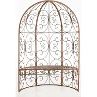 Mendler Halbpavillon HLO-CP4 mit Sitzbank antik braun