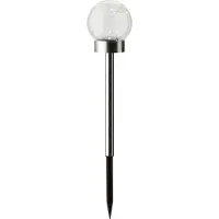 Lumineo Solar LED Außenleuchte 35cm Kunststoff Glas Silber / Warmweiß